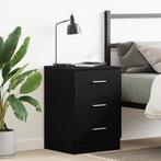 vidaXL Nachtkastje Zwart Eiken 38x35x55 cm Bewerkt Hout, Huis en Inrichting, Slaapkamer | Nachtkastjes, Verzenden, Nieuw, Hout