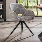 *WOONWINKEL* Moderne Eetkamerstoel Draaibaar Grijs, Huis en Inrichting, Stoelen, Verzenden, Nieuw, Grijs, Stof