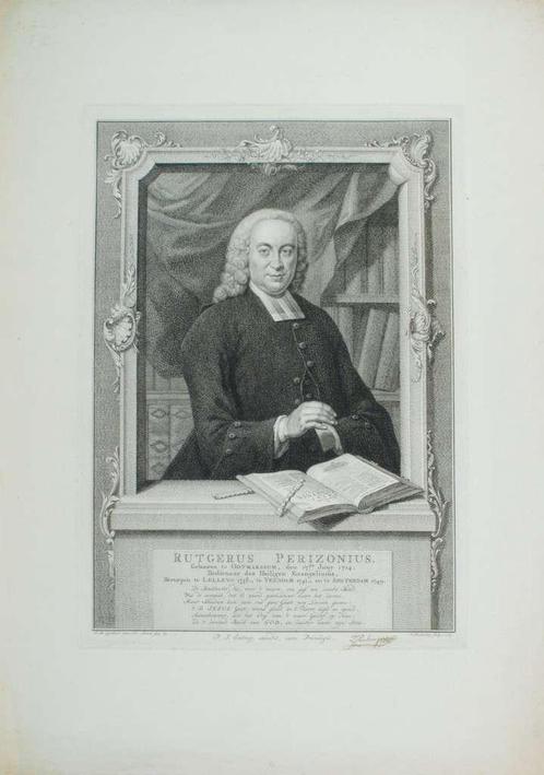 Portrait of Rutger Perizonius, Antiek en Kunst, Kunst | Etsen en Gravures