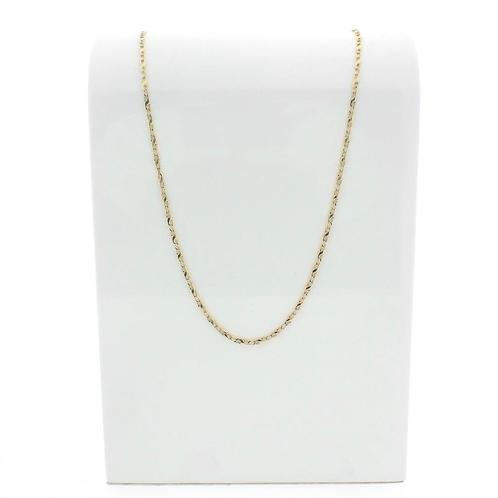 Gouden fantasie schakelketting | 46 cm (unisex ketting), Sieraden, Tassen en Uiterlijk, Kettingen, Overige kleuren, Gebruikt, Goud
