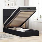 vidaXL Bed met matras 90x200 cm stof zwart, 90 cm, Eenpersoons, Verzenden, Zwart