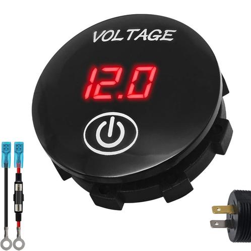 ProRide Voltmeter Inbouw 12-24V DC met Aan/Uit schakelaar -, Doe-het-zelf en Verbouw, Elektra en Kabels, Nieuw, Verzenden