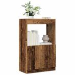 vidaXL Hoge kast 63x33x100 cm bewerkt hout oud houtkleurig, Huis en Inrichting, Kasten | Boekenkasten, Verzenden, Nieuw, Overige houtsoorten