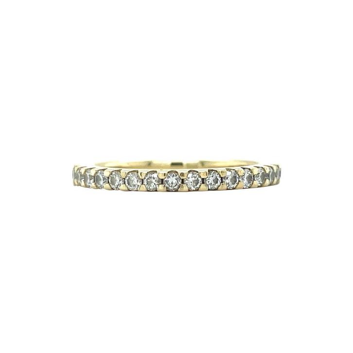 Gouden alliance ring met diamant 14 karaat, Sieraden, Tassen en Uiterlijk, Ringen, Wit, Zo goed als nieuw, Goud, Verzenden