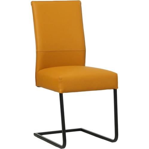 Leren eetkamerstoel Remix - Toledo Leem (geel/bruin) -, Huis en Inrichting, Stoelen, Eén, Nieuw, Leer, Ophalen of Verzenden