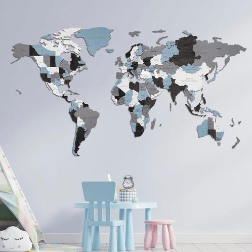 Wereldkaart Smoky Dreams - Klein, Huis en Inrichting, Woonaccessoires | Wanddecoraties, Nieuw, Verzenden