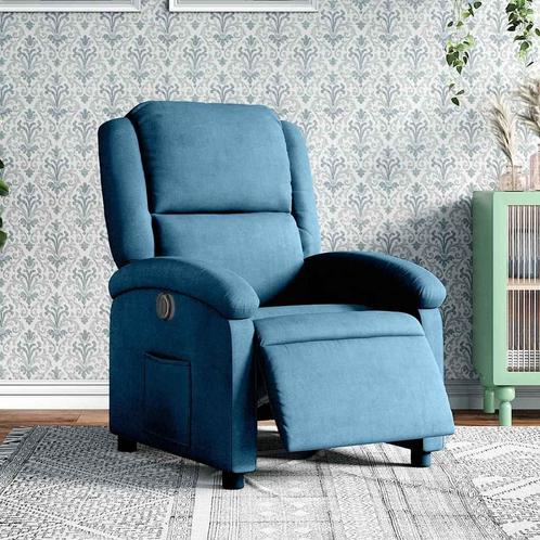 vidaXL Fauteuil elektrisch verstelbaar fluweel blauw, Huis en Inrichting, Fauteuils, Nieuw, Verzenden