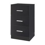 [en.casa] Nachtkastje Aurdal met 3 lades 66x37x34,5 cm zwart, Huis en Inrichting, Tafels | Bijzettafels, Verzenden, Nieuw