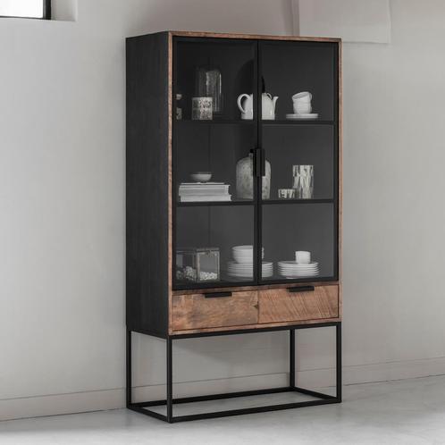 *WOONWINKEL* Vitrinekast Industrieel Teak No. 1, Huis en Inrichting, Kasten | Wandmeubels, Nieuw, Verzenden