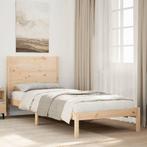 vidaXL Bedframe extra lang zonder matras massief hout 90x220, Eenpersoons, Bruin, Verzenden, Nieuw
