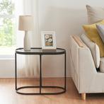 [en.casa] Bijzettafel Luleå 55x27,5x45 cm zwart, Huis en Inrichting, Tafels | Bijzettafels, Verzenden, Nieuw