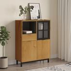 vidaXL buffetkast met glazen deur FLAM 92x40x122,5 cm, Huis en Inrichting, Kasten | Buffetkasten, Verzenden, 100 tot 150 cm, Nieuw