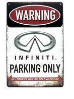 Metalen Wandbord - Warning Infiniti Parking Only, Ophalen of Verzenden, Nieuw