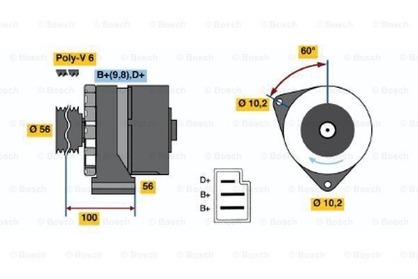 Dynamo / Alternator MERCEDES-BENZ T1 (210 2.3,310 2.3), Auto-onderdelen, Motor en Toebehoren, Nieuw, Ophalen of Verzenden