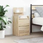 vidaXL Nachtkastje met 2 lades 38x34x80 cm sonoma, Verzenden, Nieuw, Hout