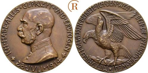 Brons medaille 1914 Karl Goetz:, Postzegels en Munten, Penningen en Medailles, Verzenden