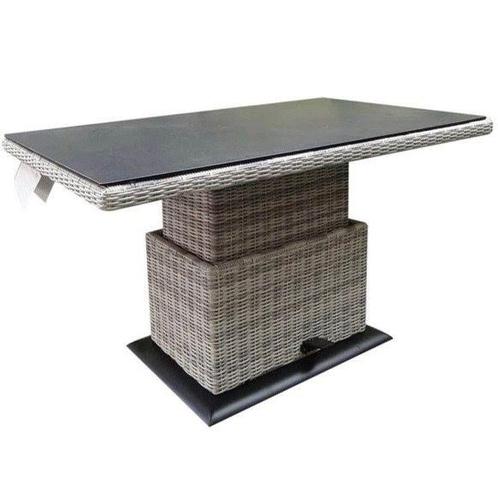 Miami lounge-diningtafel 140x85xH47-71 cm in hoogte, Tuin en Terras, Tuintafels, Nieuw, Ophalen of Verzenden