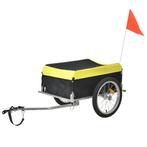Fiets aanhangwagen fietskar 130x65x50 cm geel en zwart, Fietsen en Brommers, Fietsaccessoires | Overige Fietsaccessoires, Nieuw