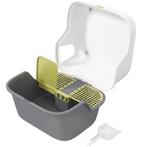 TRUUSK Gesloten Kattenbak Met Zeef en Deksel - Inclusief Sch, Dieren en Toebehoren