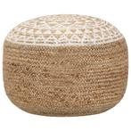 vidaXL Poef handgemaakt 45x30 cm jute wit, Huis en Inrichting, Banken | Voetenbanken en Poefen, Verzenden, Nieuw