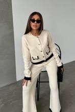 Elegant Knitted Co Ord set with Jacket and wide leg trousers, Verzenden, Nieuw