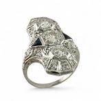 Ring Platina, Vintage Art Deco platinum 1,50ct diamanten, Sieraden, Tassen en Uiterlijk, Ringen, Nieuw