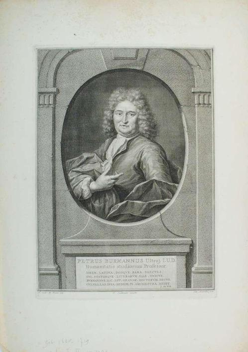 Portrait of Pieter Burman the Elder, Antiek en Kunst, Kunst | Etsen en Gravures