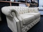 Chesterfield Maarssen ! Creme Leren 2 Zits Chesterfield Bank, Huis en Inrichting, Ophalen, Chesterfield, Tweepersoons, Leer