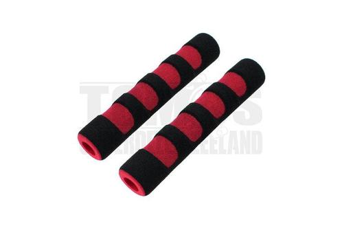 Remhendel greep foam rubber zwart / rood Tuning, Fietsen en Brommers, Brommeronderdelen | Algemeen, Nieuw, Ophalen of Verzenden