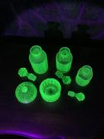 Kaptafelset (4) - Uraniumglas - Kaptafelset Uranium glas, Antiek en Kunst