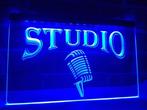 Studio microfoon neon bord lamp LED cafe verlichting reclame, Verzenden, Nieuw