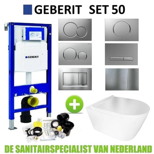 Geberit UP320 Toiletset Set50 BWS Plana Rimless Glans Wit, Doe-het-zelf en Verbouw, Sanitair, Overige typen, Nieuw, Ophalen of Verzenden