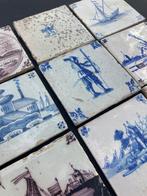 Tegel - Antieke Delfts blauwe tegels met een soldaat,