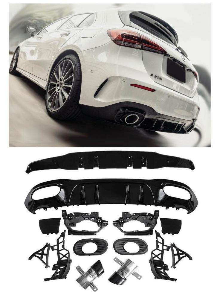 Geschikt voor Mercedes W177 A-Klasse Hatchback diffuser + ui, Auto-onderdelen, Carrosserie en Plaatwerk, Nieuw, Ophalen of Verzenden