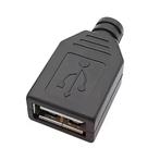 USB Connectror - USB A Female - Soldeerbaar - Zwart - 1, Hobby en Vrije tijd, Verzenden, Nieuw