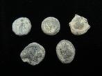 Oud-Romeins Lood 5x versierde theatertoegangstokens - 1.3 cm