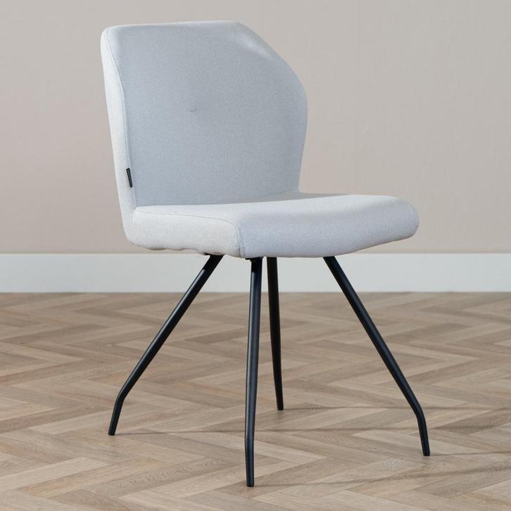 40% Korting: Scandinavische eetkamerstoel Fenris gerecyclede, Huis en Inrichting, Stoelen, Grijs, Zo goed als nieuw, Stof, Ophalen