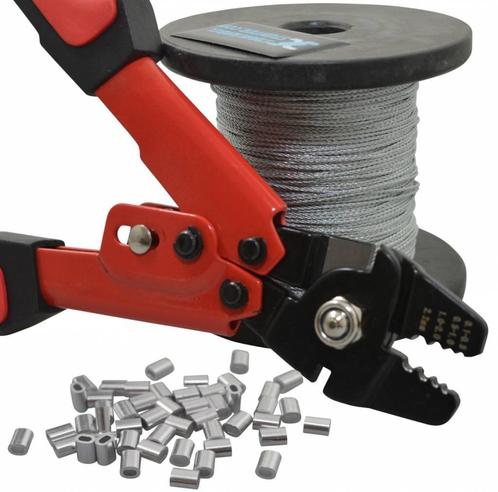 Staalkabelpakket met perstang 1mm, Auto diversen, Autogereedschap, Verzenden