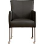 Leren eetkamerstoel More - Toledo Antracite (donkergrijs) -, Huis en Inrichting, Ophalen of Verzenden, Nieuw, Leer, Bohemian, Industrieel, Modern, Scandinavisch