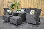 Madrid Verstelbare Loungeset 3 Zitsbank 2 Lounge SHOWROOMMOD, 6 zitplaatsen, Ophalen of Verzenden, Zo goed als nieuw, Loungeset