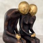 sculptuur, NO RESERVE PRICE - Bronze sitting couple - Bronze, Antiek en Kunst