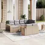 vidaXL 11-delige Tuinset met kussens poly rattan beige, Verzenden, Nieuw, Rotan, Tuinset