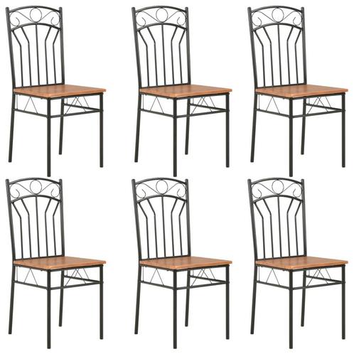 vidaXL Eetkamerstoelen 6 st MDF bruin, Huis en Inrichting, Stoelen, Bruin, Nieuw, Verzenden