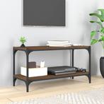 vidaXL Tv-meubel 80x33x41 cm bewerkt hout en staal bruin, Nieuw, Verzenden