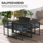 2dekans | Outsunny - Tuinset - 5 delig - Staal - hard glas -, Tuin en Terras, Tuinsets en Loungesets, Ophalen of Verzenden, Zo goed als nieuw