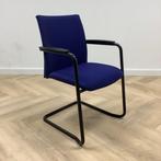 vergaderstoel / sledestoel, blauw - zwart, Huis en Inrichting, Stoelen, Gebruikt, Zwart, Ophalen of Verzenden, Eén