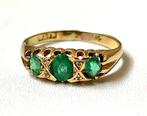 Ring - Geel goud  0.80ct. Ovaal Smaragd - Diamant, Sieraden, Tassen en Uiterlijk, Antieke sieraden