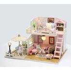 Ikonka DIY Modelbouw Poppenhuis Twee Verdiepingen LED 19,5, Hobby en Vrije tijd, Ophalen of Verzenden, Nieuw