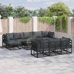 vidaXL Tuin Sofa Set met kussen met kussen 11 pcs Zwart 70 x, Verzenden, Nieuw, Aluminium