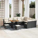vidaXL 12-delige tuinset met kussens zwart poly rattan, Verzenden, Nieuw, Rotan, Tuinset